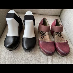 Set of 2 OTBT Migrant Two Leather Wedges -Size 6.5